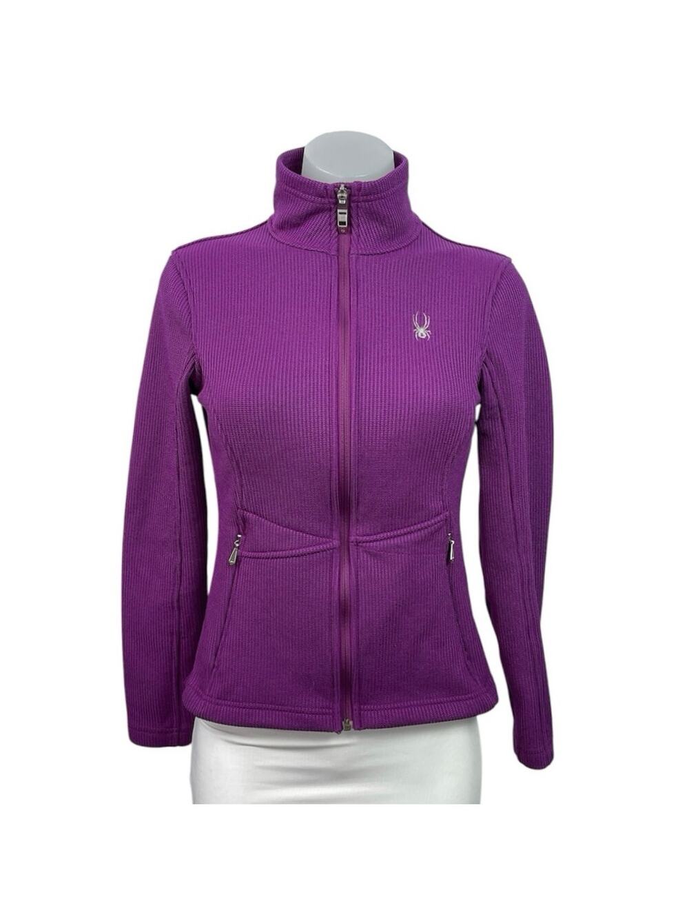 Spyder Endure Core Purple Mock Neck Long Sleeve Sweatshirt Sweater Jacket Top S